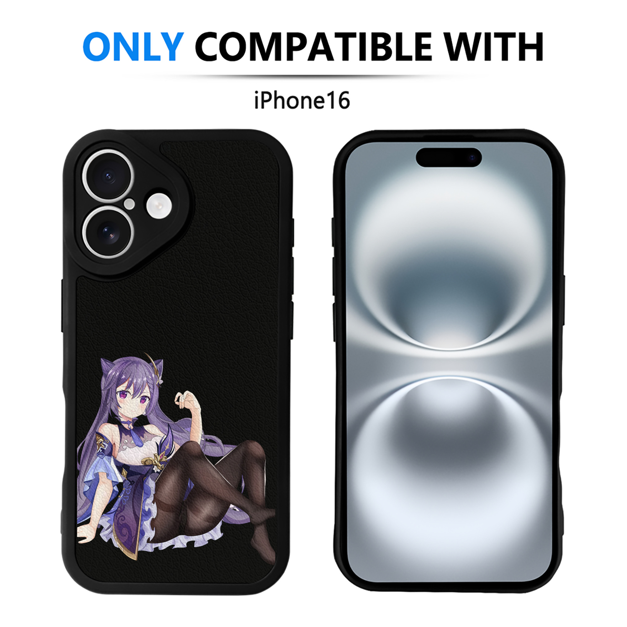 げんし神 刻晴 こくせい genshin Kokusei 【iPhone 16シリーズ対応】シリコンスマホケース（レザー調） 材質：シリコン